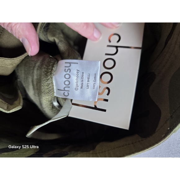 Choosy Olive Camo Two Tone Asymmetrical Waist Cuffed Trouser Utility Pant 8 NWT - Picture 6 of 9